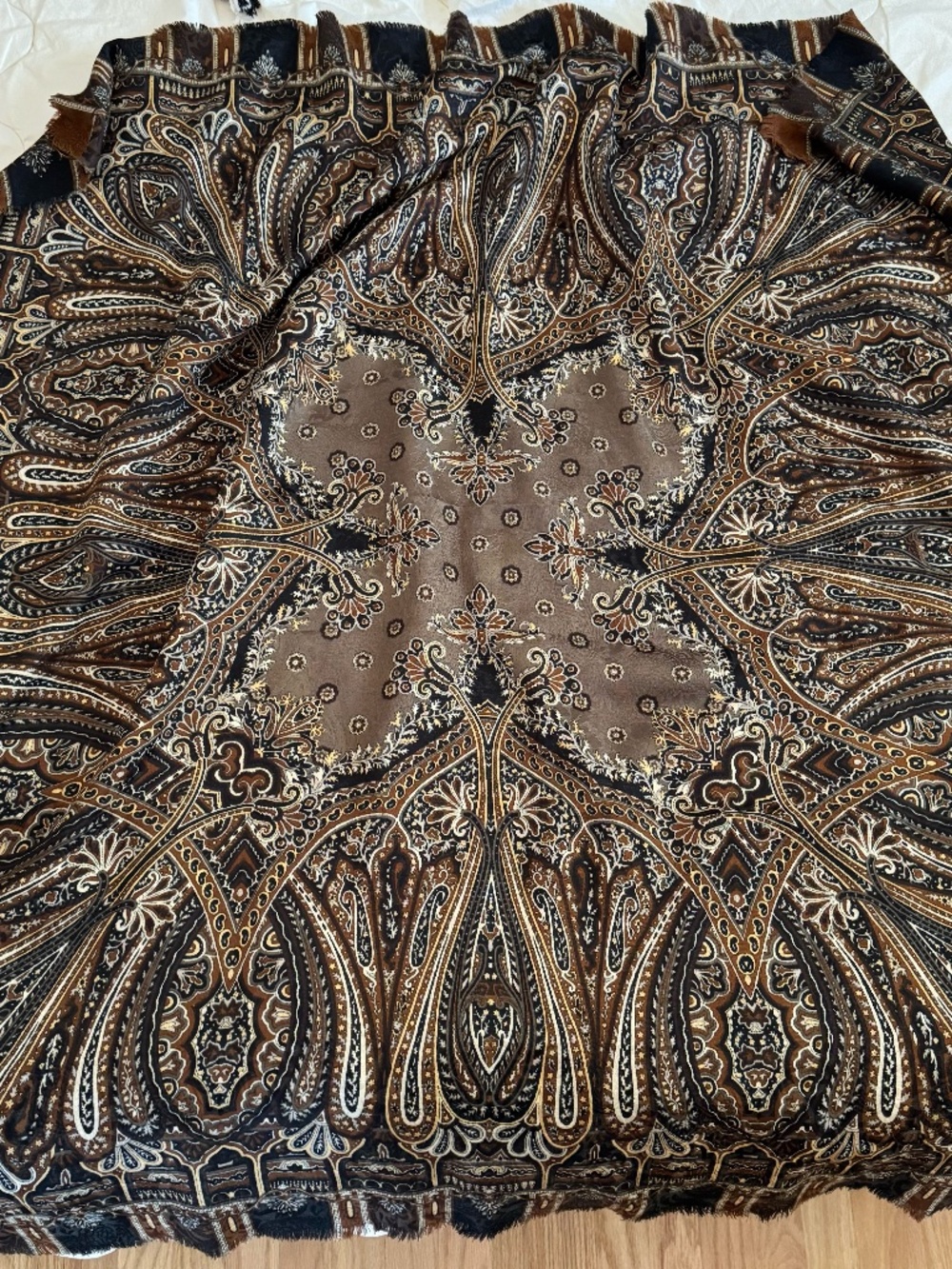 Black and brown paisley shawl